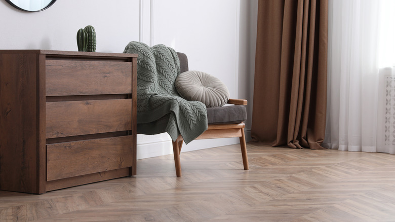 wood flooring in brown room