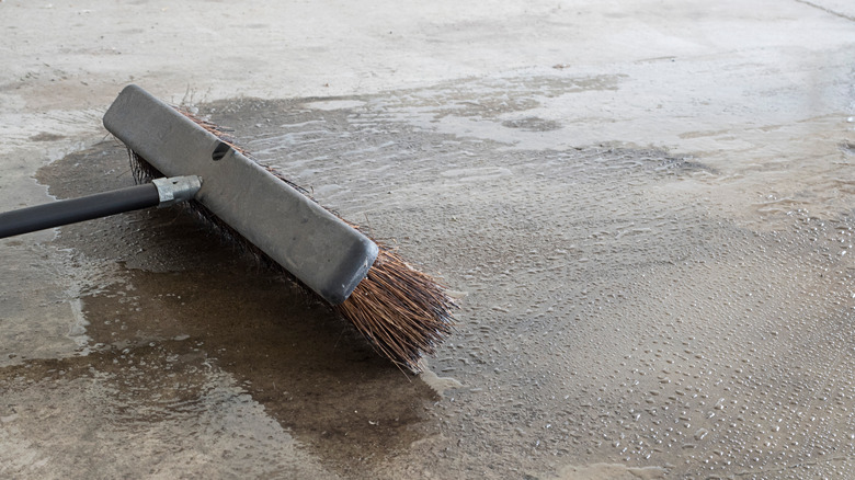 Clean garage floor