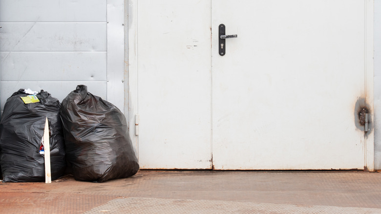 bags of trash back door