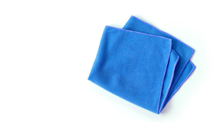 Blue microfiber cloth