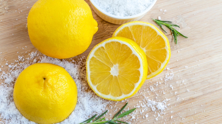 Salt and lemon for cleaning