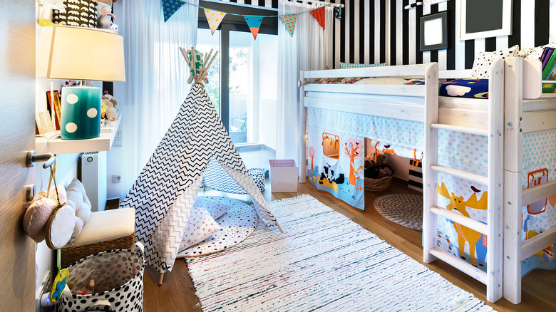 loft bed in child's room