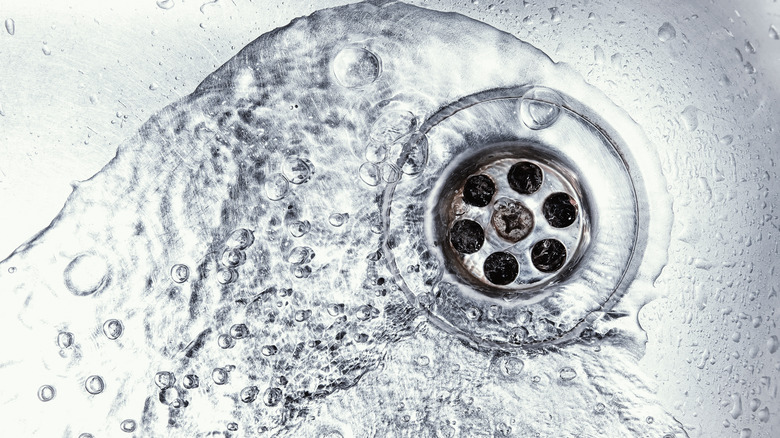 sink drain with water