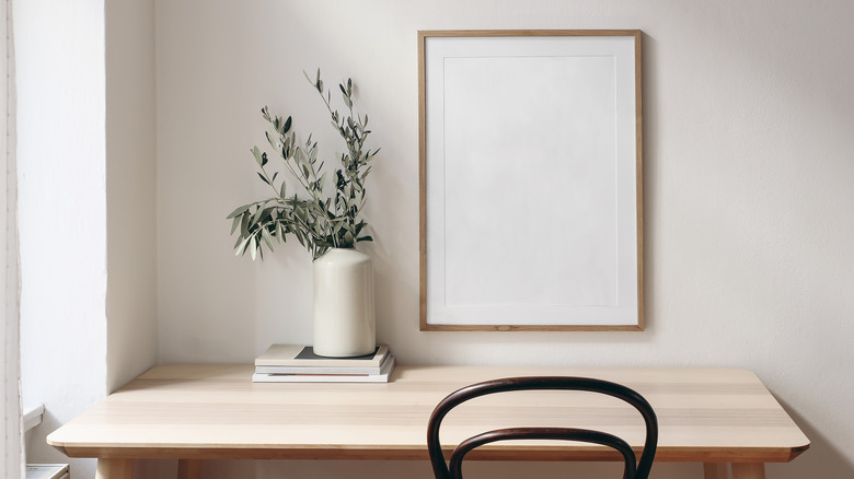 table with white canvas above