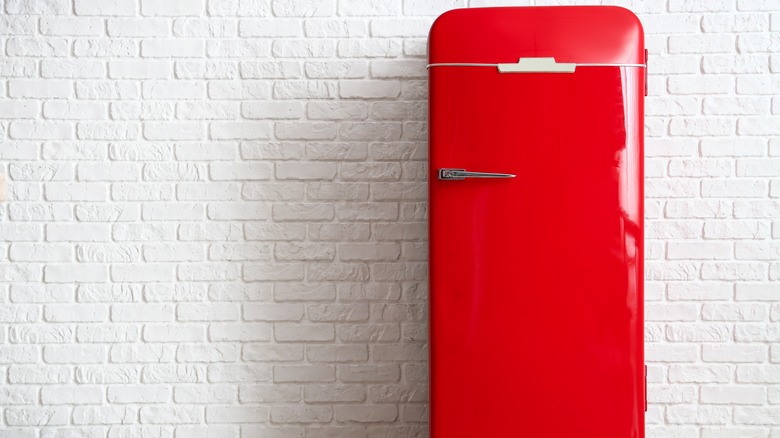 retro red refrigerator