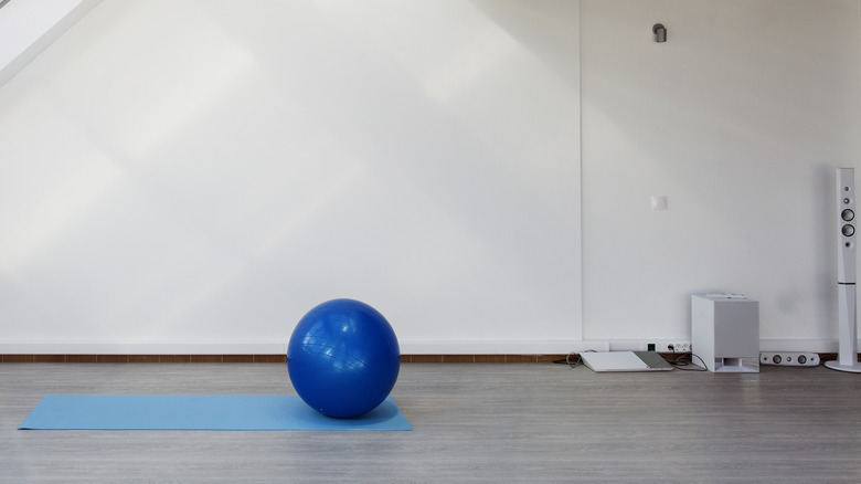 music speakers in yoga studio