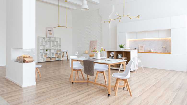 Bright living room and kitchen