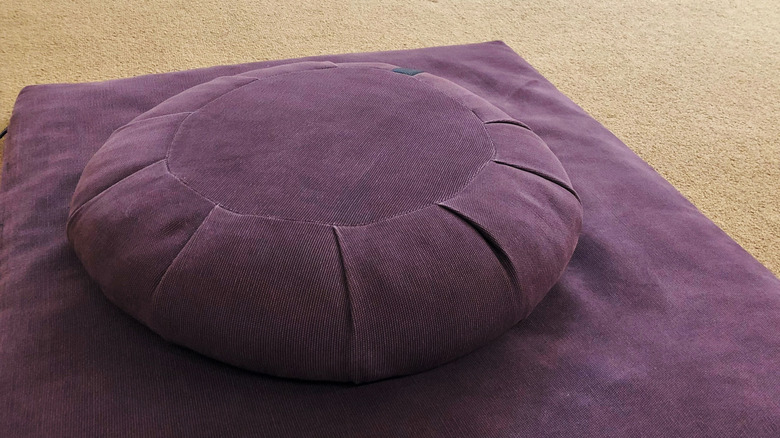 Purple meditation pillows