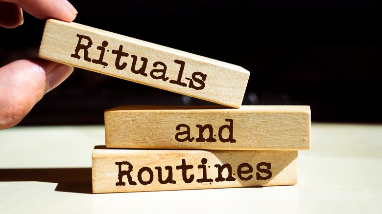 Blocks saying rituals and routines