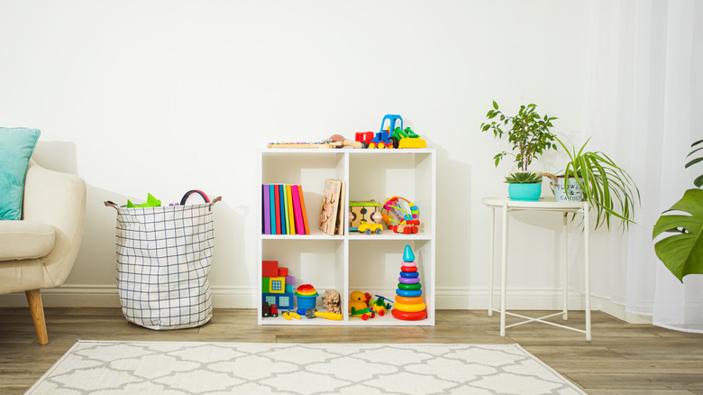 toys neatly on shelf