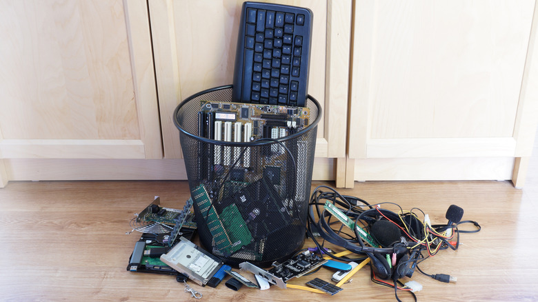 Trashed electronics