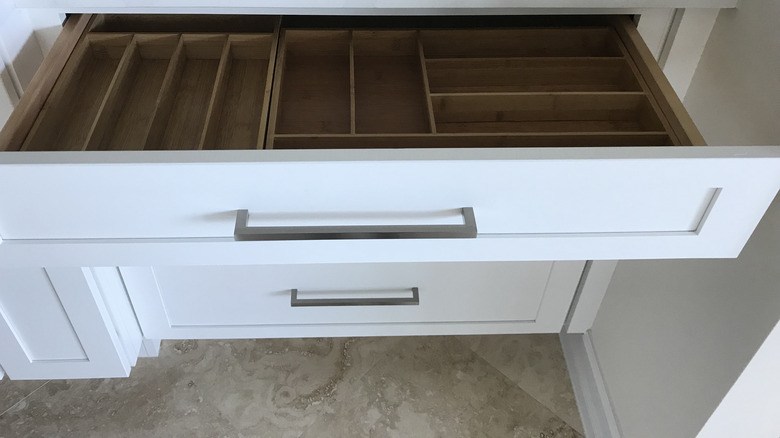 Empty drawer with organizers