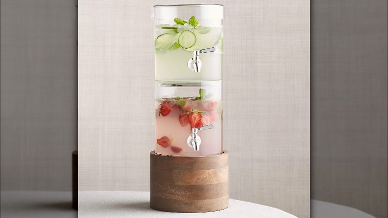 water dispenser with cucumbers