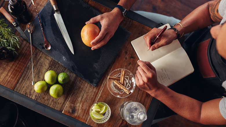 making cocktails with limes