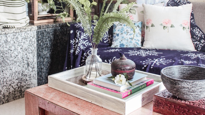 eclectic coffee table tray decor