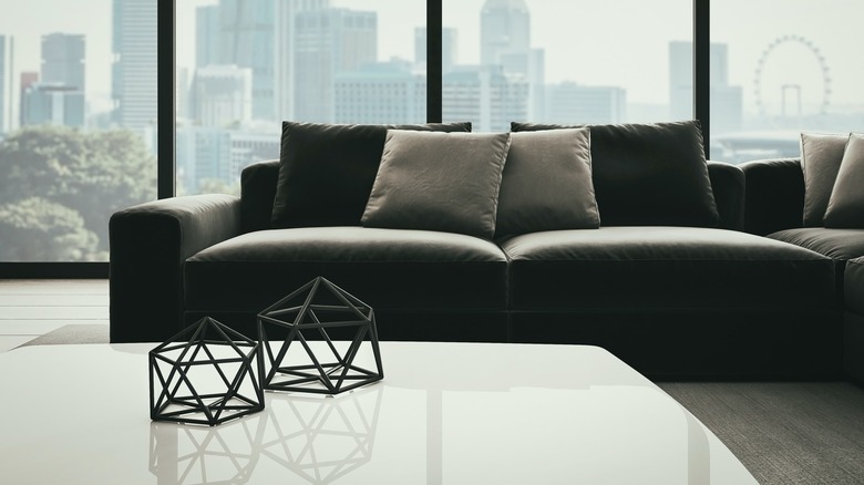 city living room with coffee table