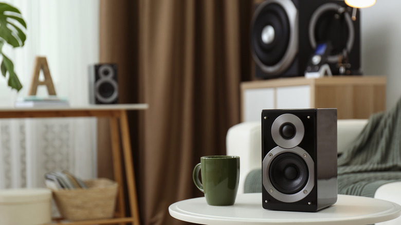 cool speaker system in home