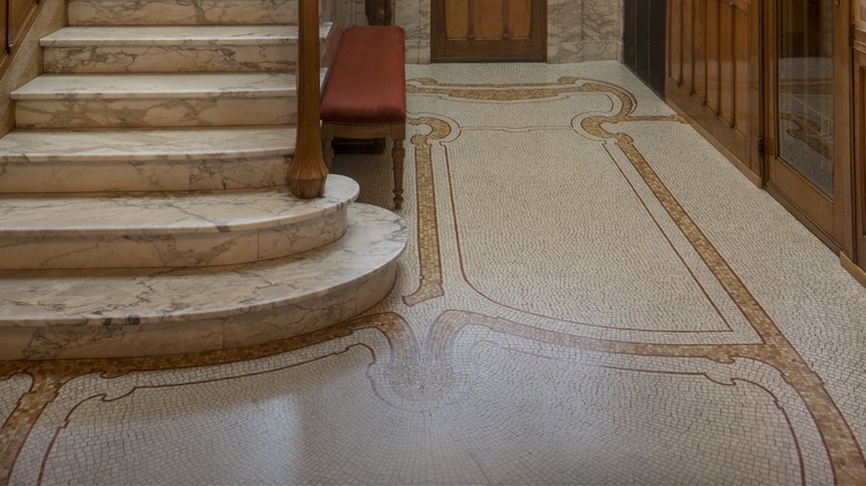 mosaic tiled floor foyer