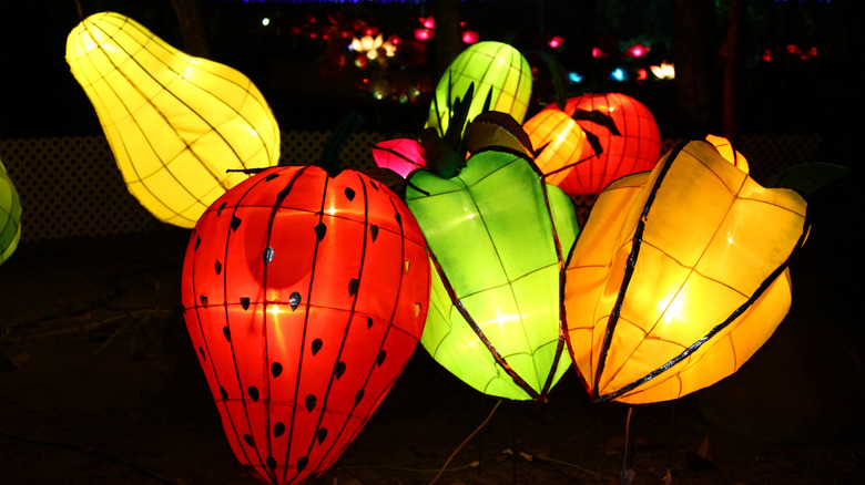 bright fruit lanterns with lights