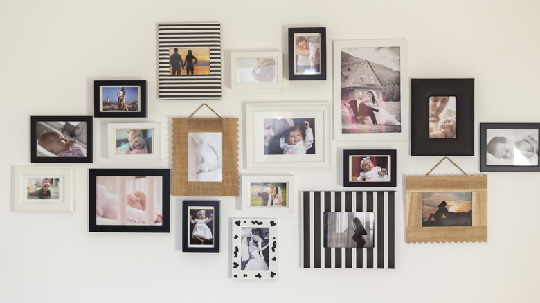 gallery wall of photographs and memories