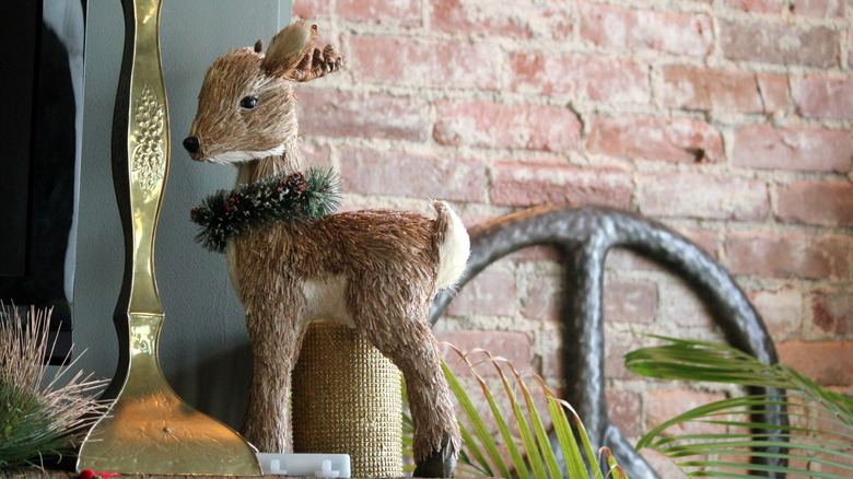 brick walls in loft with reindeer