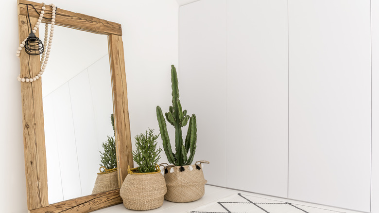 mirror with wooden frame