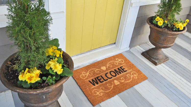 front door welcome rug