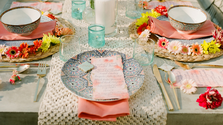 patterned and floral dishware