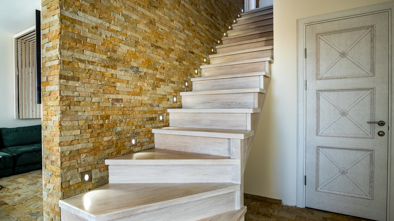 staircase wall with texture