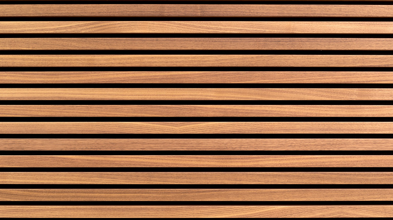 horizontal wooden striped paneling