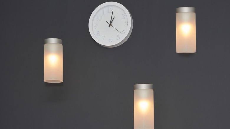 wall clock and lighting