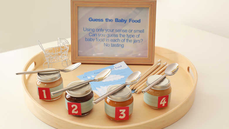 baby shower game with cans