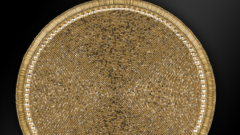 gold beaded placemat