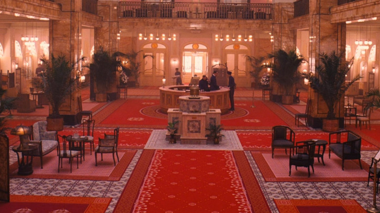 Interior of the Grand Budapest Hotel lobby