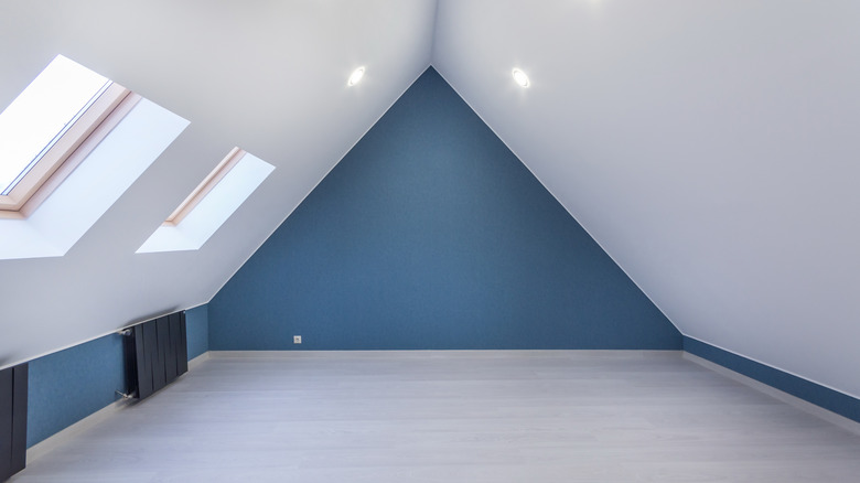 slanted ceilings in finished attic