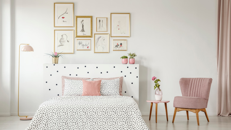 Polka dotted feminine bedroom 