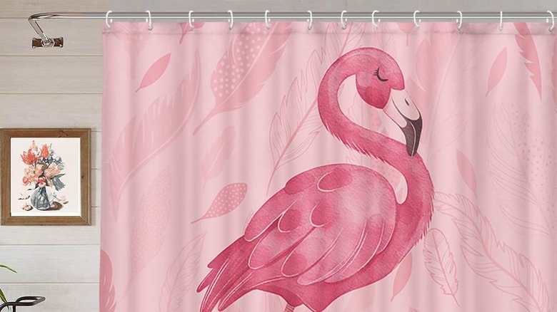 pink flamingo shower curtain