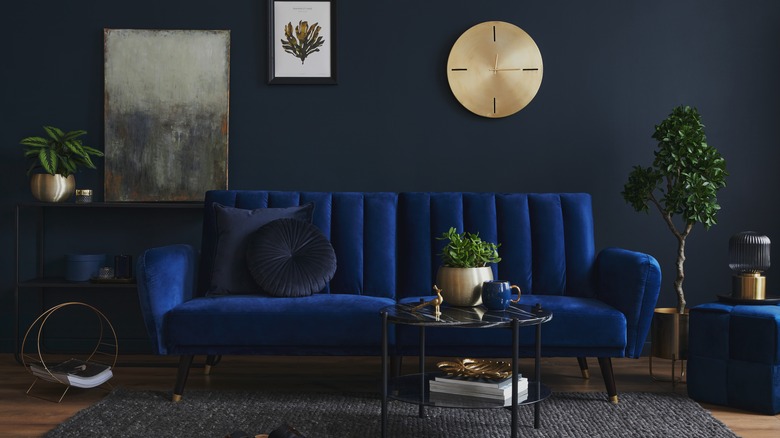 gold decor in living room