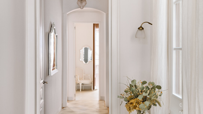 mirrors in interior hallway 