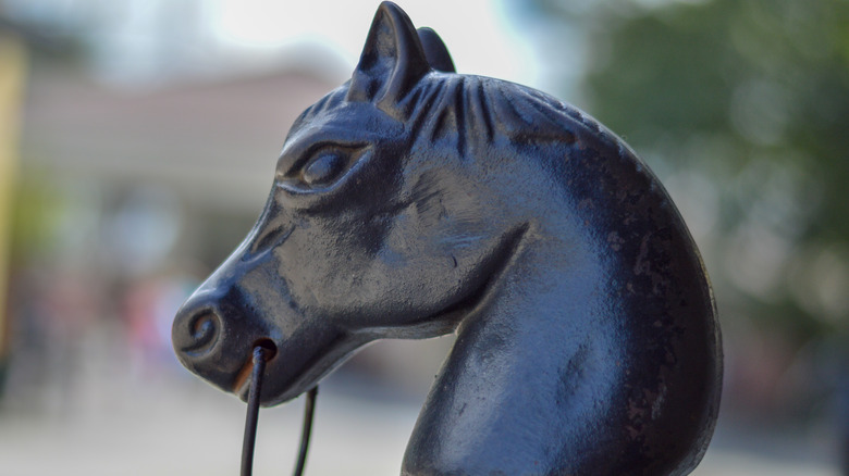 wrought-iron horse statue