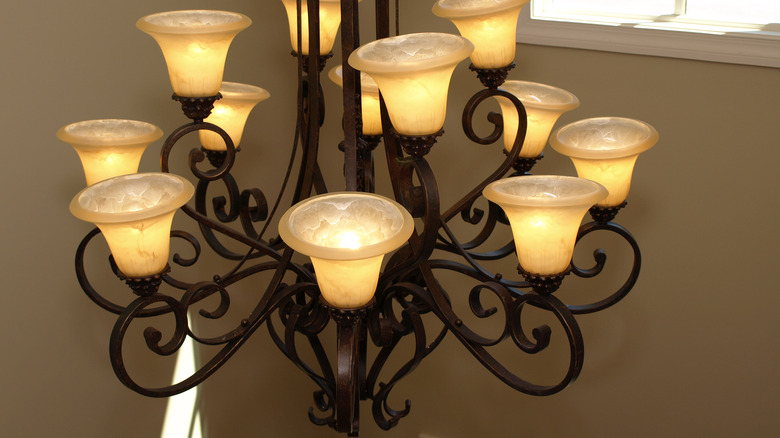 wrought-iron chandelier light fixture