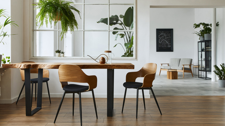 dining area with wood chairs