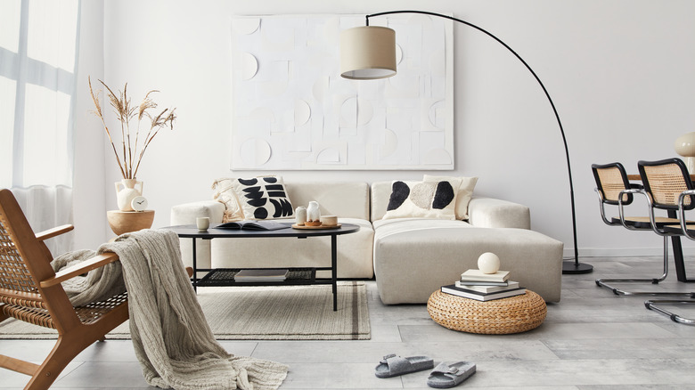 floor lamp over sofa