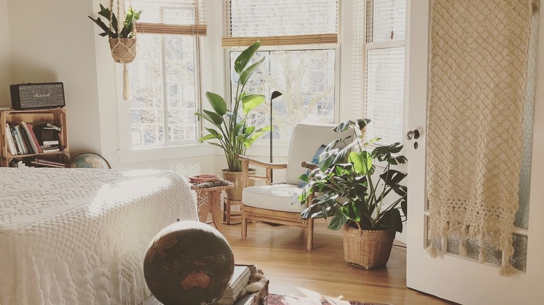 cozy beige bedroom sitting area