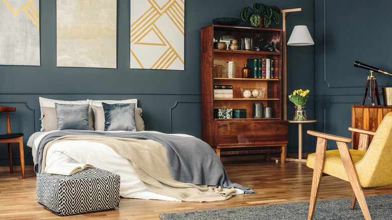 Bookshelf in bedroom