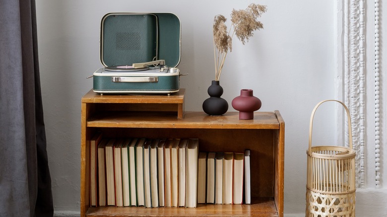 Record player in bedroom