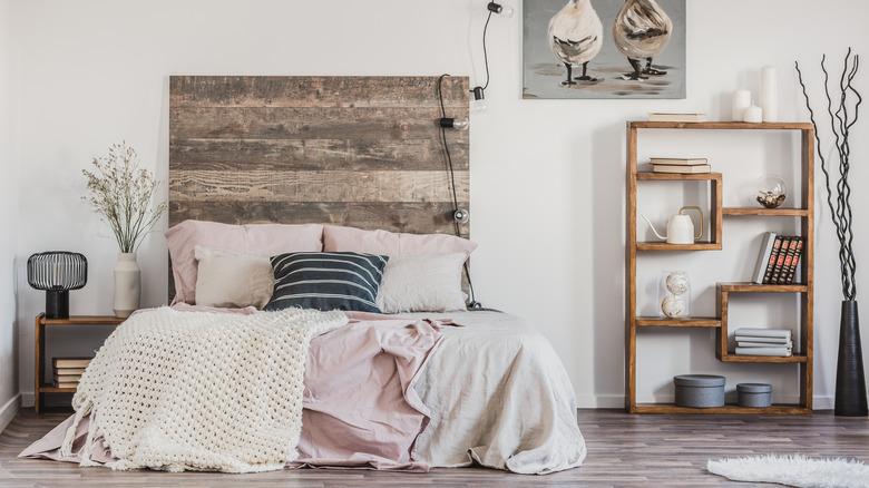 Bedroom with bookshelf