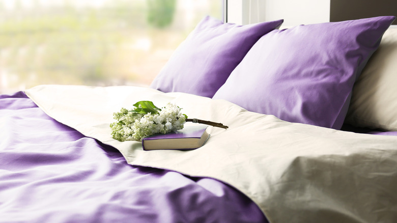 Purple bedspread 