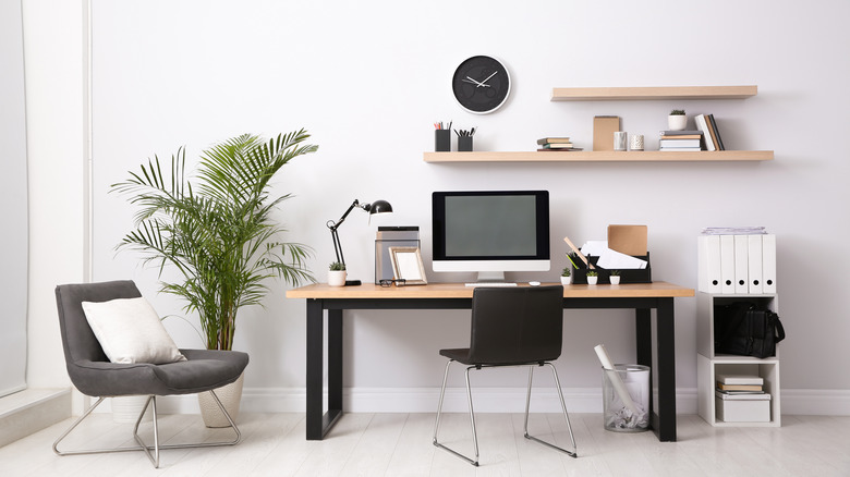 Desk and work area