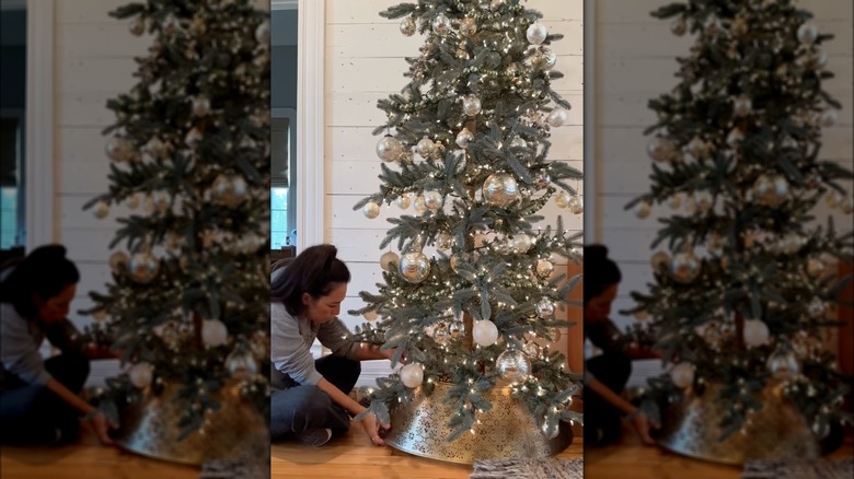 Joanna Gaines adding tree collar 